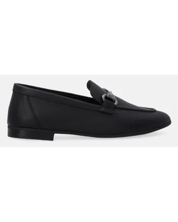 Pantofi loafer din piele uni cu detaliu metalic