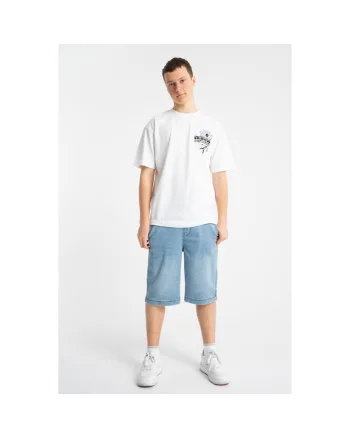 Tricou lejer cu imprimeu grafic si maneci cazute