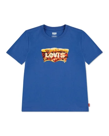 Tricou cu imprimeu grafic si logo, Albastru royal