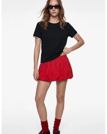 Tricou uni din bumbac si modal, Negru