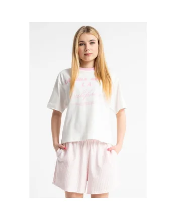 Tricou cu imprimeu text contrastant