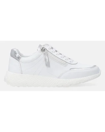Pantofi sport din piele cu fermoar si talpa wedge