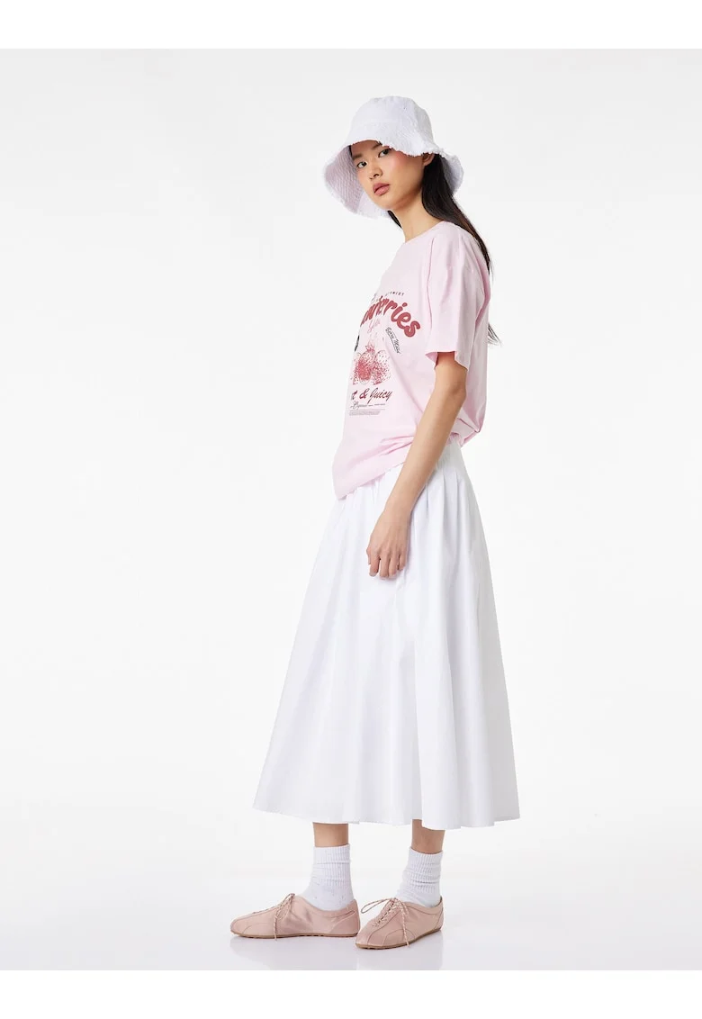 Tricou din bumbac cu imprimeu, Roz zmeuriu/Roz pastel/Negru stins