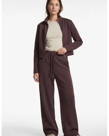 Pantaloni drepti de trening cu talie inalta, Violet tyrian
