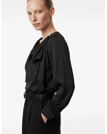 Bluza uni cu volane, Negru