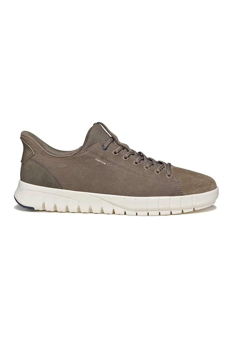 Pantofi sport Flextride Plus de panza cu garnituri de piele intoarsa, Maro taupe
