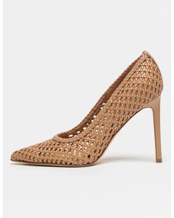 Pantofi cu varf ascutit si toc stiletto Tatiana, Caramel