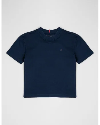 Tricou regular fit cu decolteu la baza gatului, Bleumarin