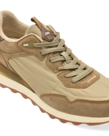Pantofi sport JEEP kaki, 61020, din material textil