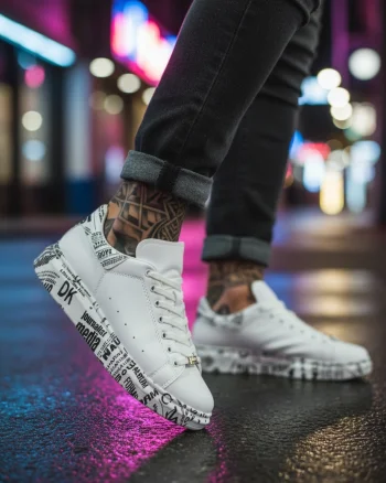 Adidasi barbati casual albi B3623  T53-2