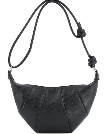 Geanta de umar  piele naturala, neagra, 32x17x6cm, curea 115cm