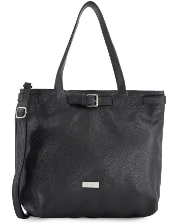 Geanta dama  shopper piele naturala neagra 32x36x12cm cu 3 buzunare interioare, curea detasabila 126cm