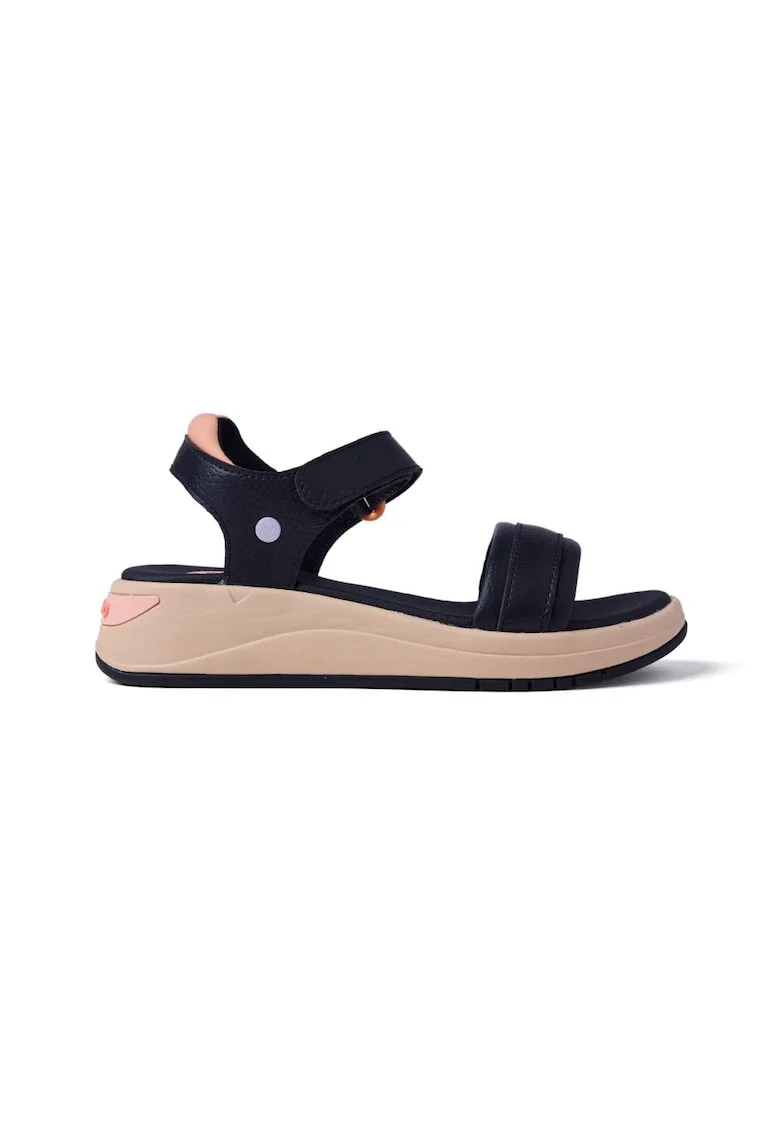Sandale din piele ecologica cu talpa wedge Sporty