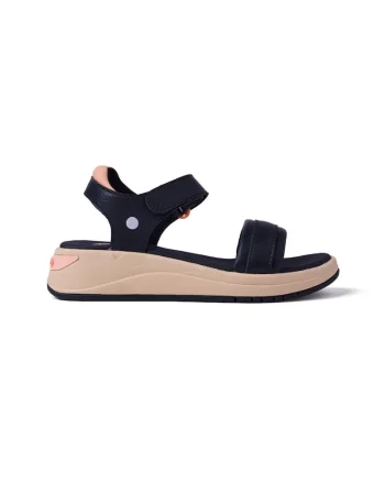 Sandale din piele ecologica cu talpa wedge Sporty