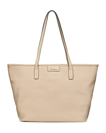 Geanta shopper de piele cu etui interior, Maro camel