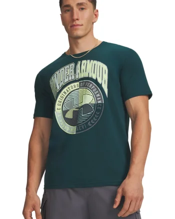 Tricou lejer Varsity Crest, Verde padure/Verde pal