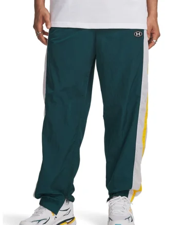 Pantaloni de trening cu snururi Icon, Verde padure/Galben sofran/Alb optic