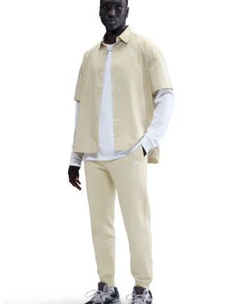 Pantaloni de trening cu logo si snur de ajustare, Alb fildes