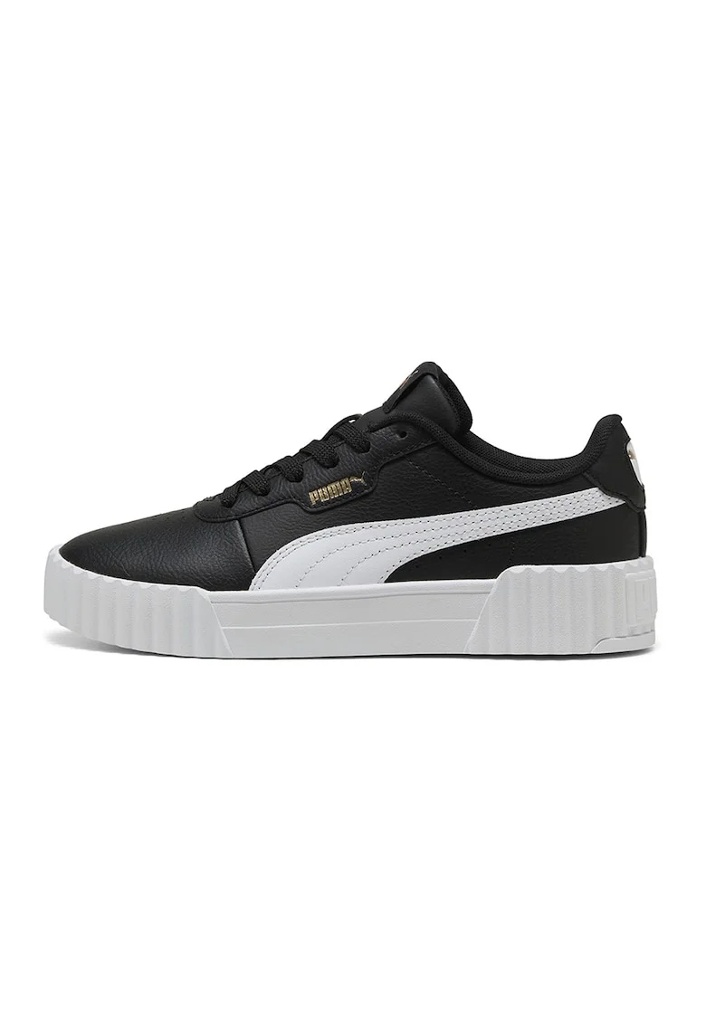 Pantofi sport Carina 3.0 din piele si piele ecologica cu detalii perforate, Alb/Negru