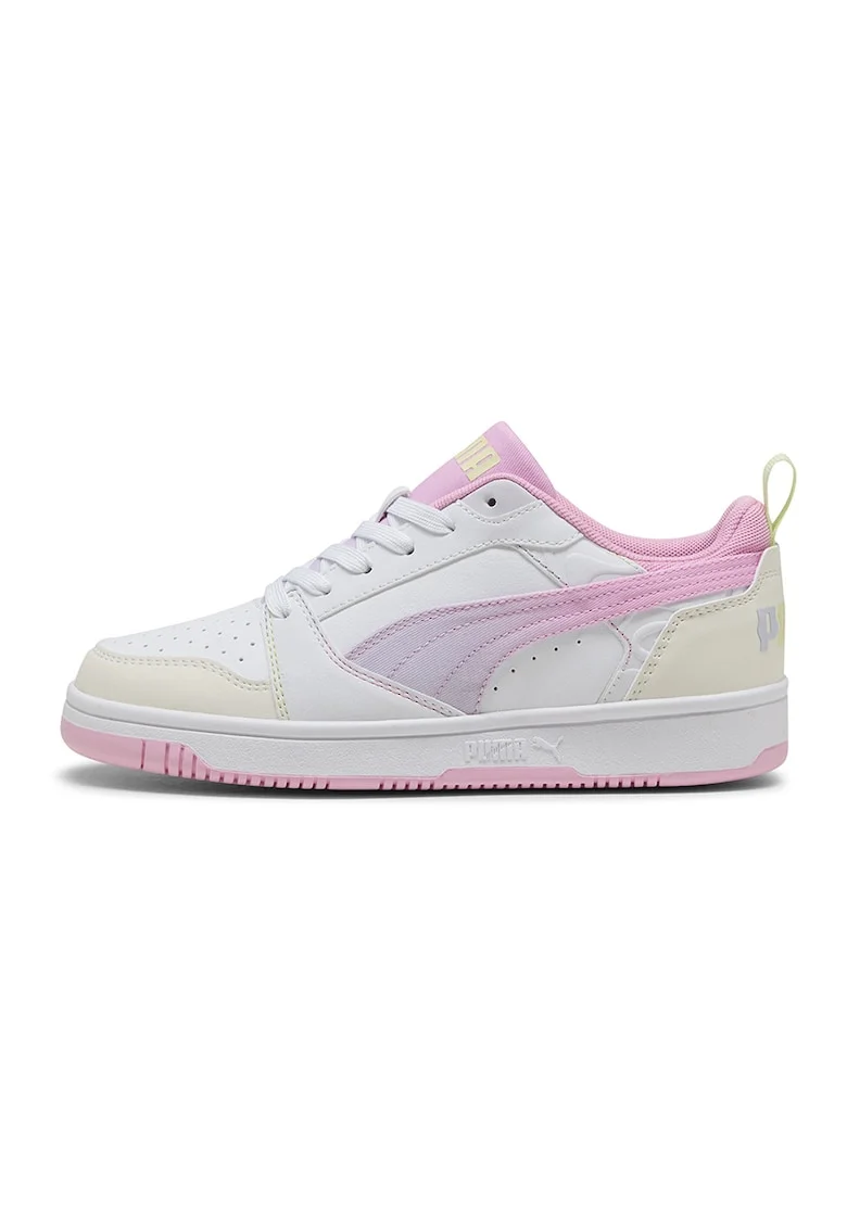 Pantofi sport Rebound V6 low-cut de piele ecologica, Roz pastel/Alb optic