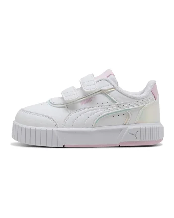 Pantofi sport Carina Mia Holo 2.0 de piele ecologica cu velcro, Alb optic