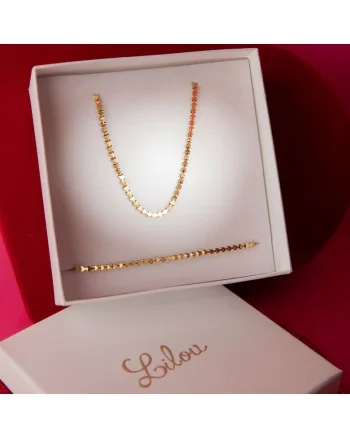 Set de colier si bratara din otel placat cu aur 18K