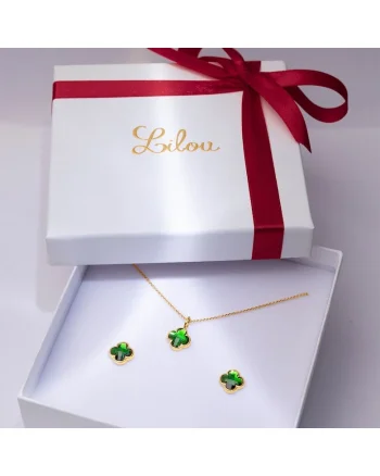 Set de colier si cercei cu cristale