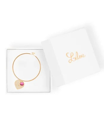 Bratara rigida cu talismane, placata cu aur 18K In Love