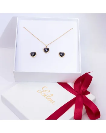 Set de colier cu pandantiv si cercei, placate cu aur 18K Mini Icons
