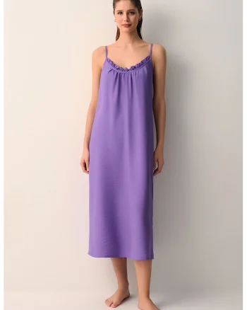 Rochie lunga cu model uni, Ametist