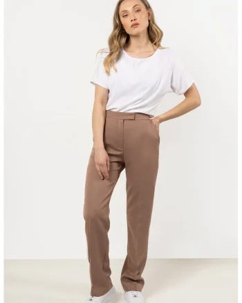 Pantaloni dama,  plum, Cappuccino