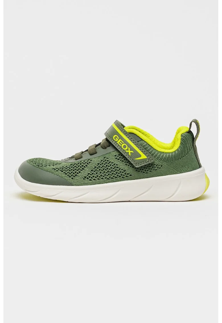 Pantofi sport Foot-run cu velcro si talpa flexibila, Galben/Verde feriga