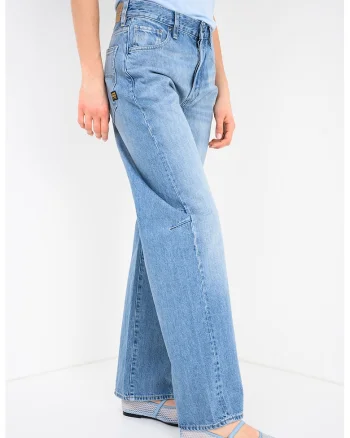 Blugi relaxed fit cu talie inalta Bowey, Albastru deschis