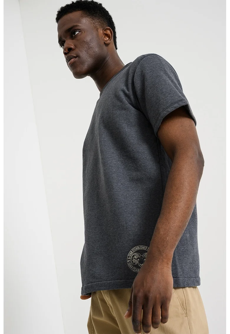 Tricou din bumbac organic, Gri inchis melange