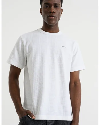 Tricou regular fit cu decolteu la baza gatului, Alb optic
