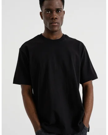 Tricou lejer din bumbac organic, Negru