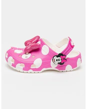 Saboti cu imprimeu Minnie Mouse, Alb/Roz