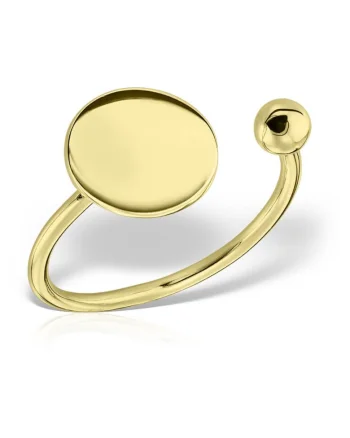Inel din argint placat cu aur de 14k Circle, Produsul este livrat in ambalaj personalizat.