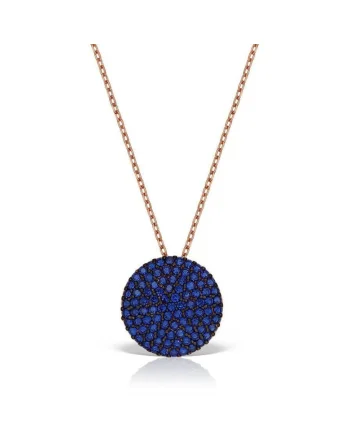 Colier din argint Blue Navy, Albastru, Produsul este livrat in ambalaj personalizat.