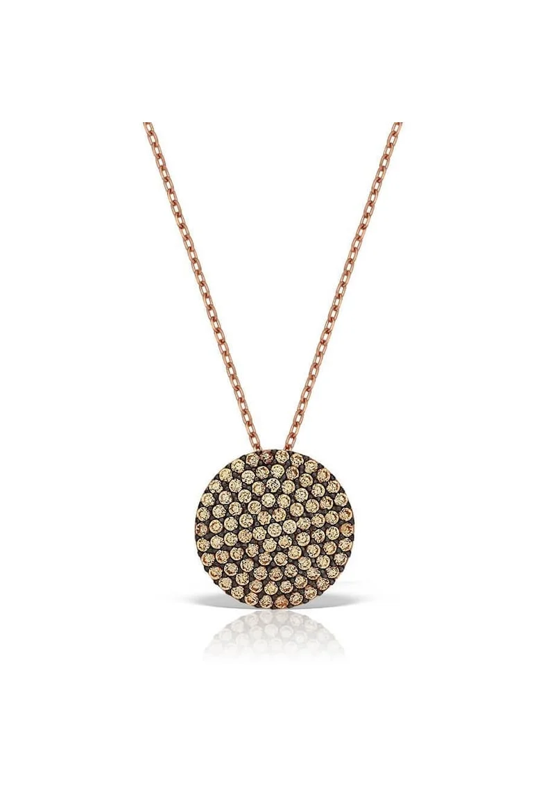 Colier din argint Gold Round, Auriu, Produsul este livrat in ambalaj personalizat.