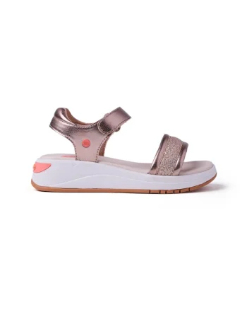 Sandale cu inchidere velcro Shiny Sporty, Auriu