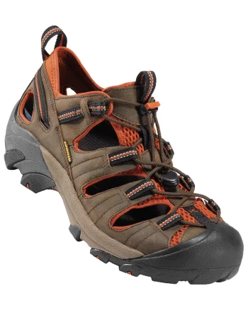 Sandale barbati,  C120300040407S85, Piele intoarsa, Maro/Negru