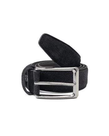 Curea din piele naturala Simple Line, Negru,