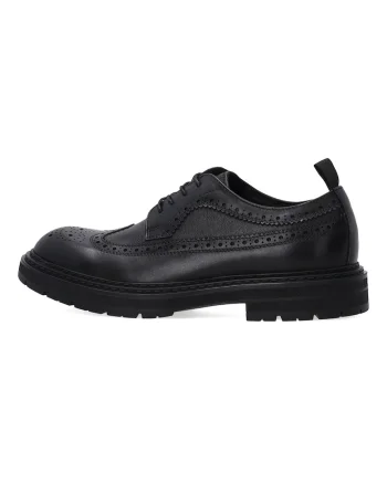Pantofi brogue din piele pentru barbati cu sireturi