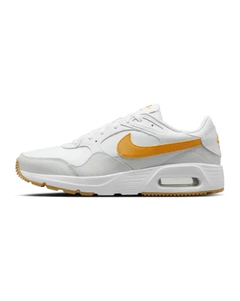Pantofi sport Air Max cu insertii din piele, Alb/Gri deschis/Portocaliu