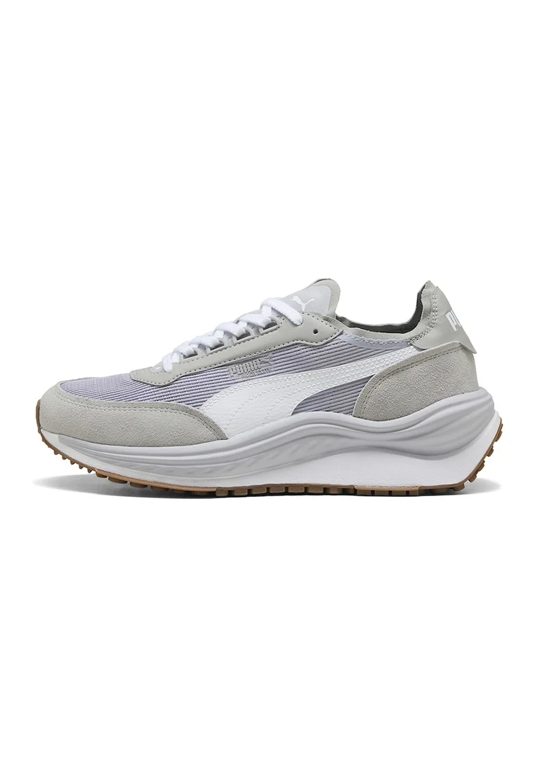 Pantofi sport Rider Elite cu piele ecologica, Gri deschis/Lila