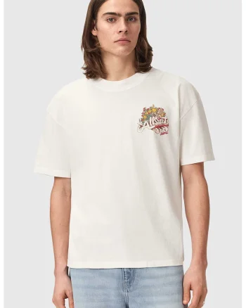 Tricou supradimensionat cu imprimeu, Rosu vermillion/Bej deschis
