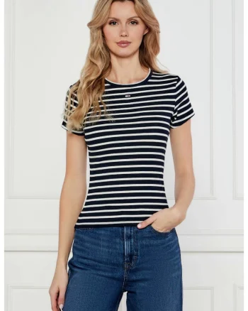 Tricou Dama  DW0DW17383, Alb/Bleumarin