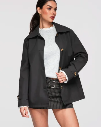 Palton de tranzitie  OW-COLC-0114, Negru