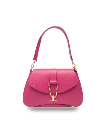 Geanta din piele naturala Oana, Fucsia
